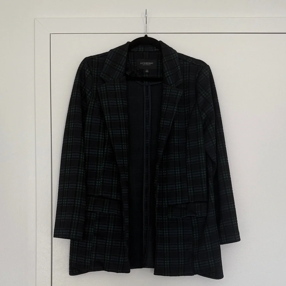 Liverpool Black/Blue/Green Plaid Blazer - Size Medium - Picture 4 of 5